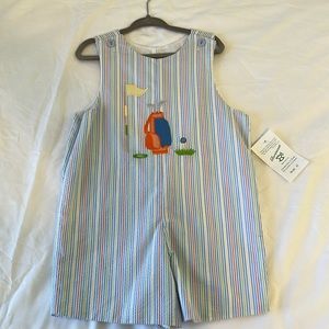 Striped gold appliqué Jon Jon size 3T